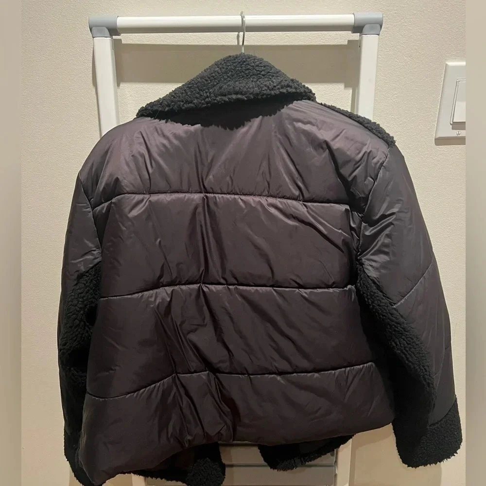Steve Madden Faux Fur Black Puffer Jacket - Picture 7 of 7